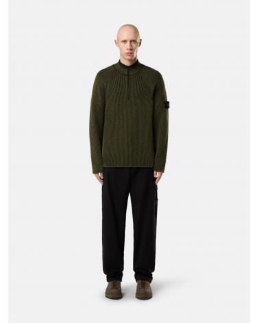 PULL STONE ISLAND  VANISÉ FULL RIB RWS WOOL 5100024 S00L7 0054 VERT MILITAIRE