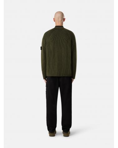 PULL STONE ISLAND  VANISÉ FULL RIB RWS WOOL 5100024 S00L7 0054 VERT MILITAIRE