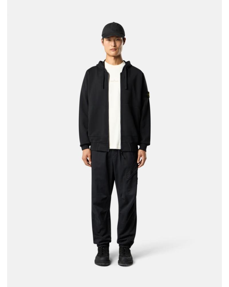 SWEAT H00DIE ZIP STONE ISLAND 6100061 0029 NOIR
