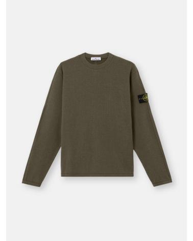 SWEAT STONE ISLAND 6100044 0054 VERT MILITAIRE RIBBED WOOL NYLON