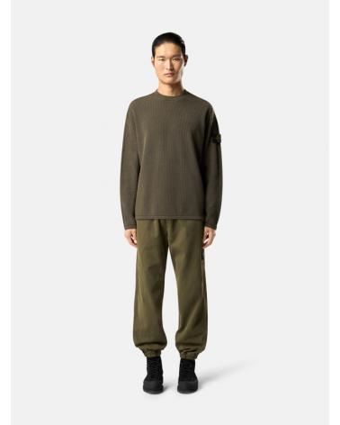 SWEAT STONE ISLAND 6100044 0054 VERT MILITAIRE RIBBED WOOL NYLON