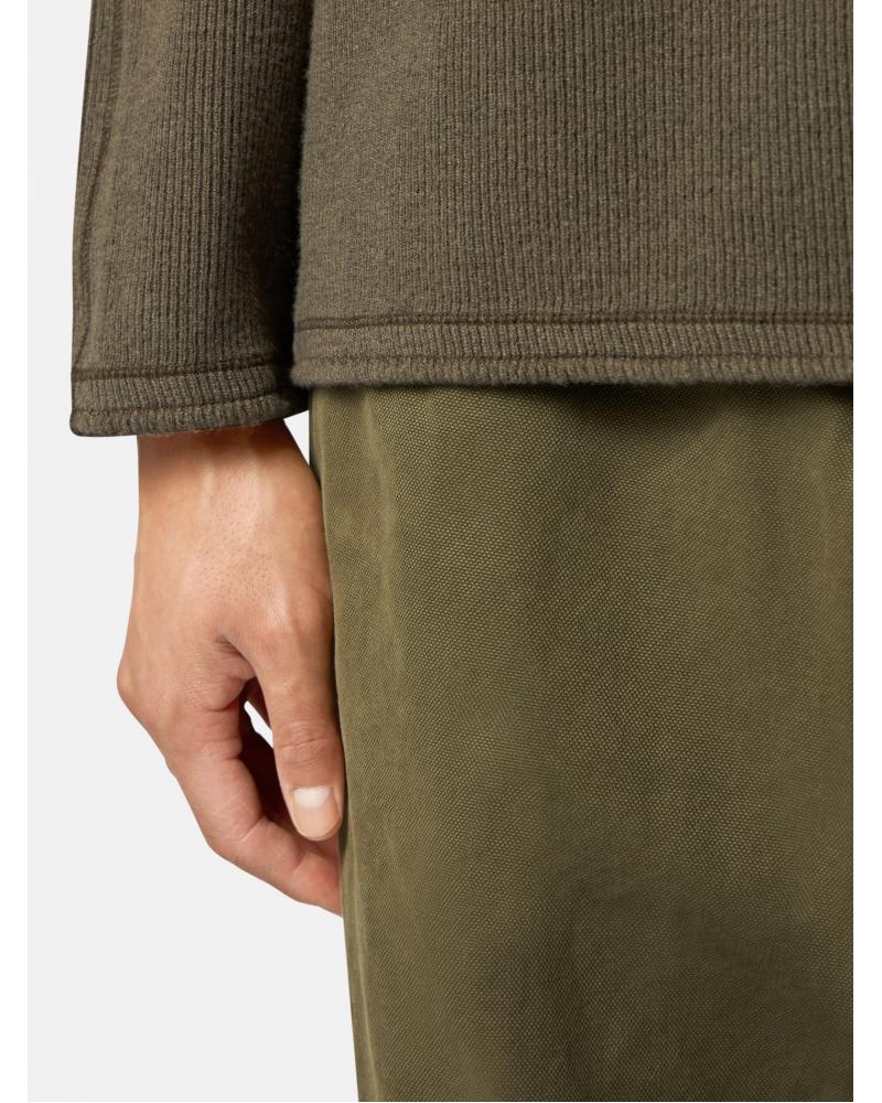 SWEAT STONE ISLAND 6100044 0054 VERT MILITAIRE RIBBED WOOL NYLON