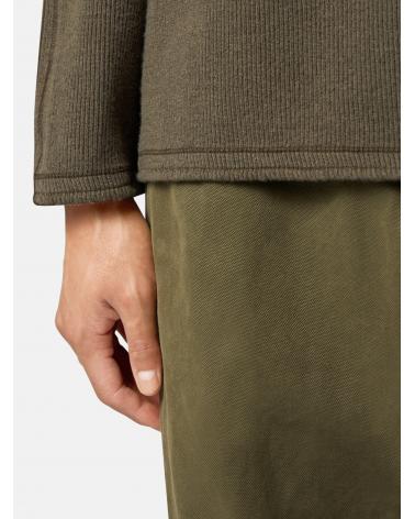 SWEAT STONE ISLAND 6100044 0054 VERT MILITAIRE RIBBED WOOL NYLON