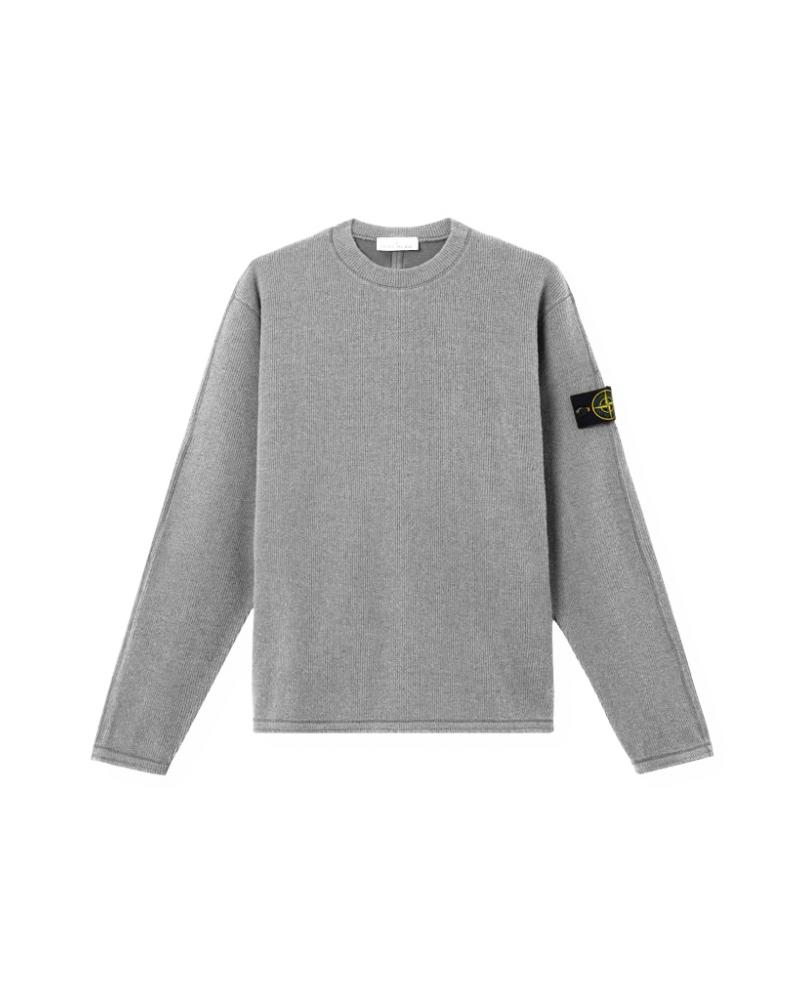 SWEAT STONE ISLAND 6100044 0061 GRIS RIBBED WOOL NYLON 