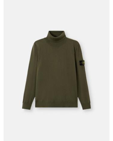 PULL COL ROULÉ STONE ISLAND  5100025  S00C4 0054 VERT MILITAIRE