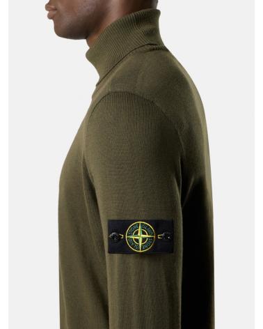 PULL COL ROULÉ STONE ISLAND  5100025  S00C4 0054 VERT MILITAIRE