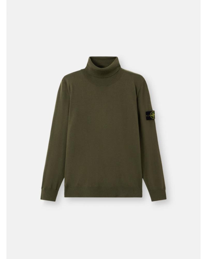 PULL COL ROULÉ STONE ISLAND  5100025  S00C4 0054 VERT MILITAIRE