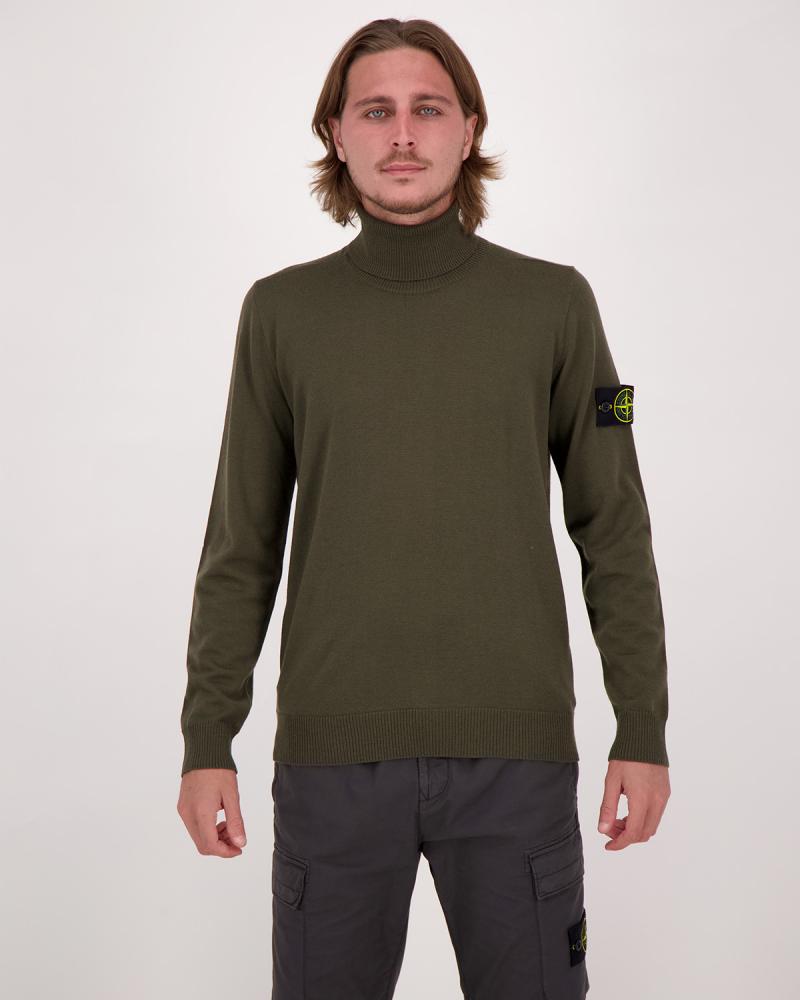 PULL COL ROULÉ STONE ISLAND  5100025  S00C4 0054 VERT MILITAIRE