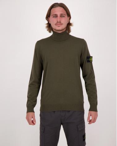 PULL COL ROULÉ STONE ISLAND  5100025  S00C4 0054 VERT MILITAIRE
