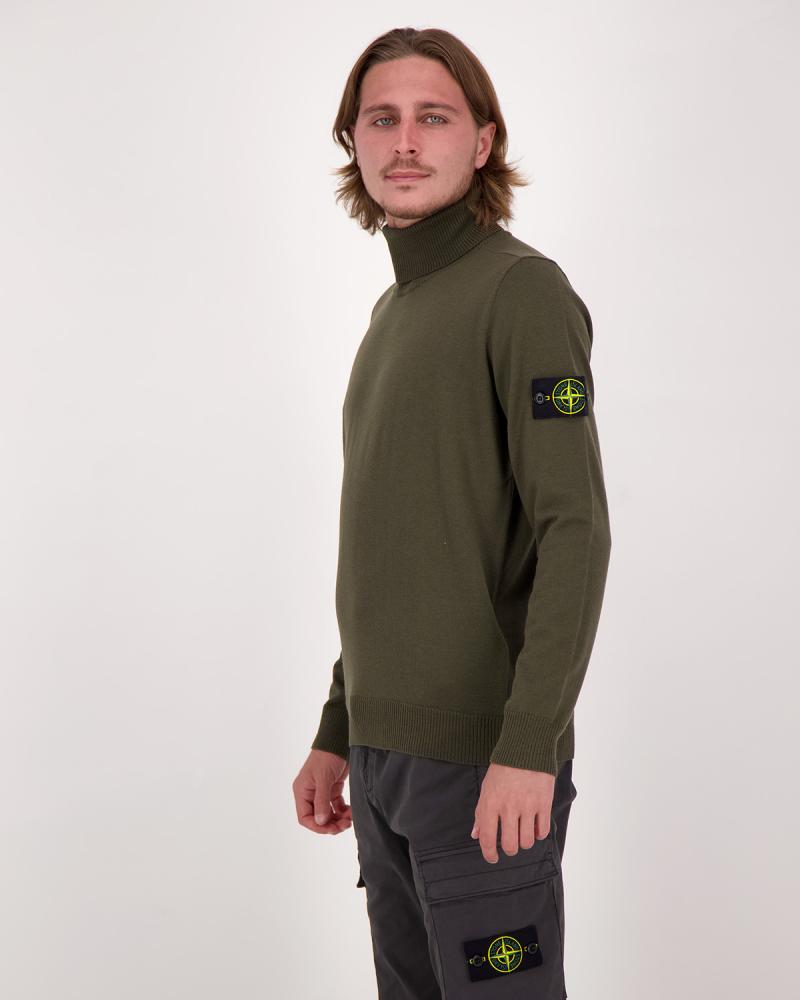 PULL COL ROULÉ STONE ISLAND  5100025  S00C4 0054 VERT MILITAIRE