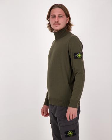 PULL COL ROULÉ STONE ISLAND  5100025  S00C4 0054 VERT MILITAIRE