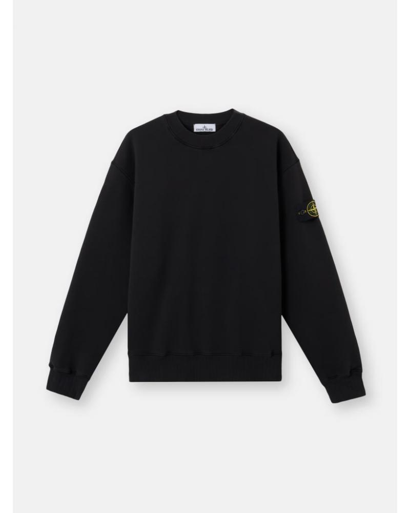 SWEAT STONE ISLAND 6100021 0029 NOIR HEAVY FLEECE 53% ORGANIC COTTON