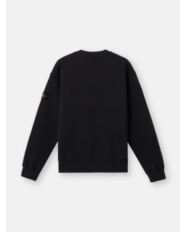 SWEAT STONE ISLAND 6100021 0029 NOIR HEAVY FLEECE 53% ORGANIC COTTON 