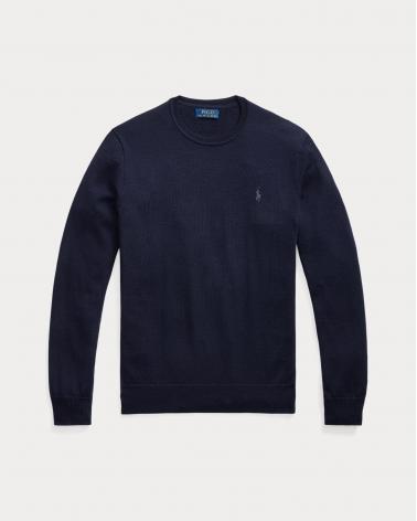 PULL COLROND RALPH LAUREN  MARINE100% LAINE  