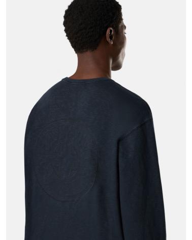  TEE SHIRT manches longues lVANISÉ COTTON JERSEY ‘OLD’ EFFECTSTONE ISLAND 2100017  0020 MARINE