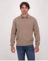 PULL D FIESOLI 0073  POLO COL OUVERT CAMEL BLEND CASHMERE