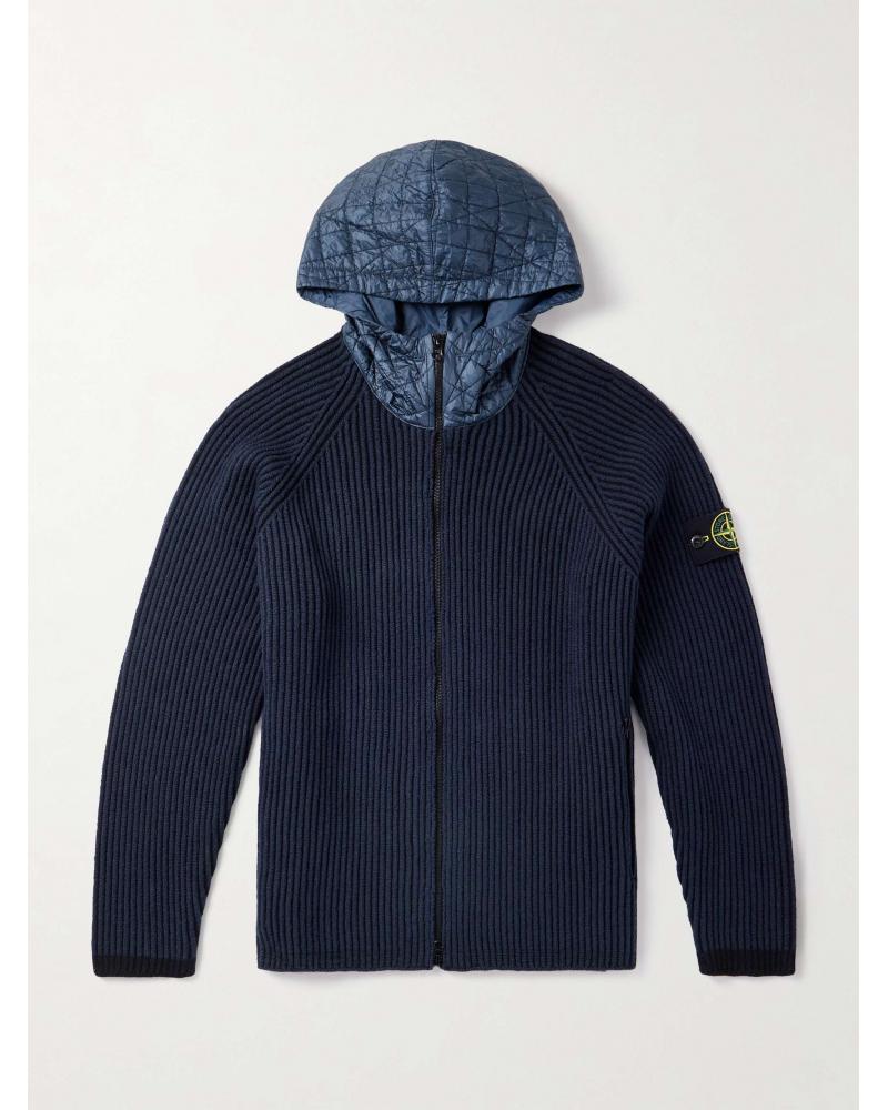 CARDIGAN STONE ISLAND MIXED FABRIC VANISÉ 510032 0026 MARINE