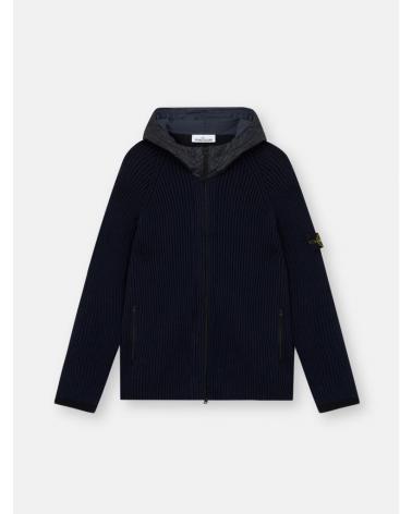 CARDIGAN STONE ISLAND MIXED FABRIC VANISÉ 510032 0026 MARINE