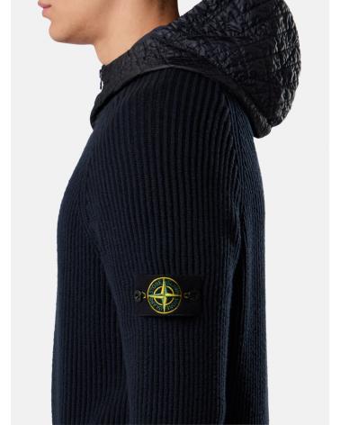 CARDIGAN STONE ISLAND MIXED FABRIC VANISÉ 510032 0026 MARINE