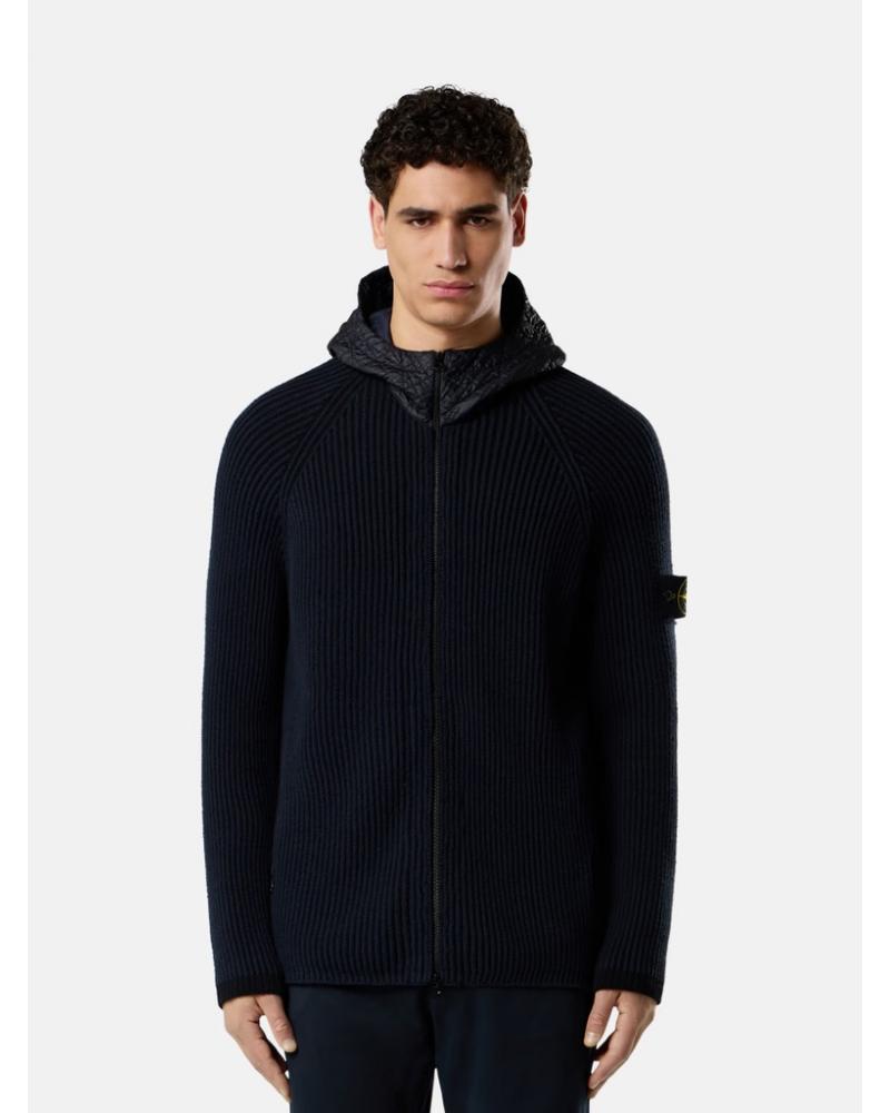 CARDIGAN STONE ISLAND MIXED FABRIC VANISÉ 510032 0026 MARINE