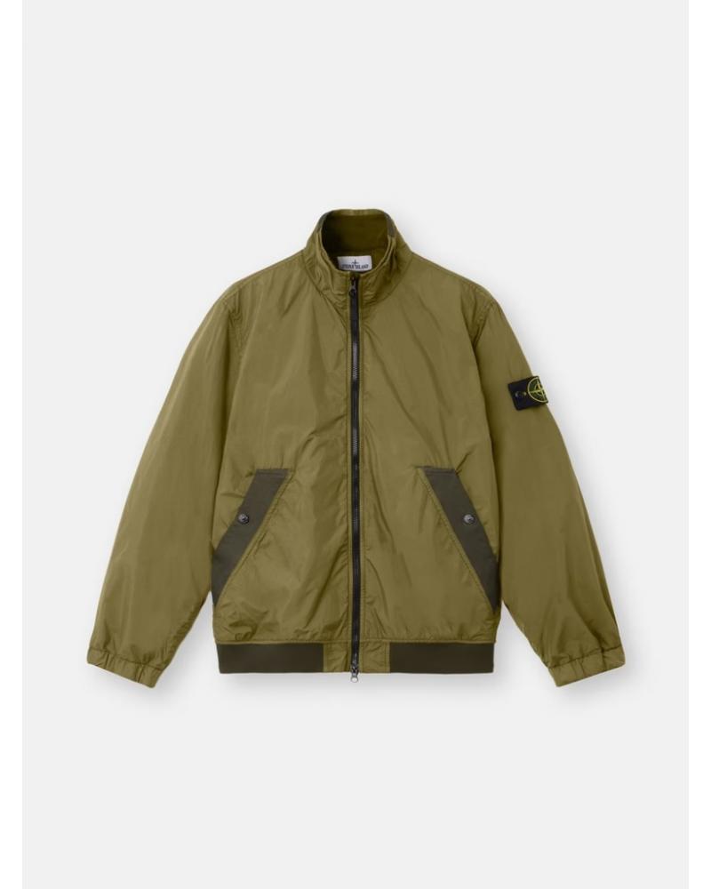 BLOUSON STONE ISLAND 4100111- 005G CRINKLE REPS NY VERT MILITAIRE