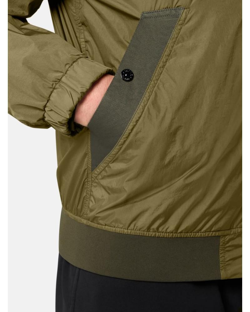 BLOUSON STONE ISLAND 4100111- 005G CRINKLE REPS NY VERT MILITAIRE