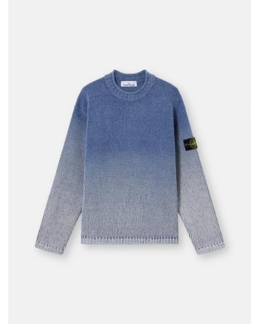 MAILLE STONE ISLAND COTTON CHENILLE DEGRADÉ PRINT-BLEU