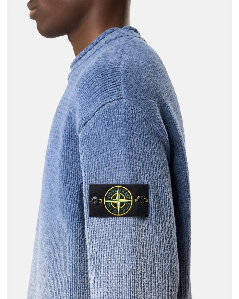 MAILLE STONE ISLAND COTTON CHENILLE DEGRADÉ PRINT-BLEU