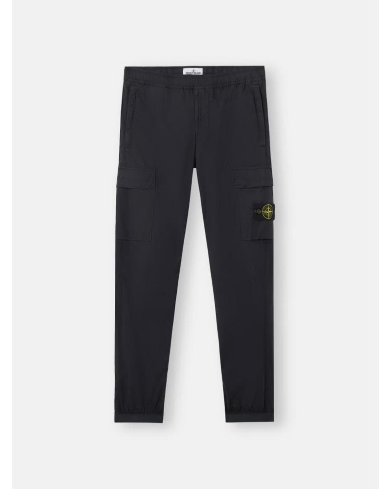 PANTALON STONE ISLAND31000310029 NOIR STRETCH COTTON TELA 'PARACADUTE' NOIR