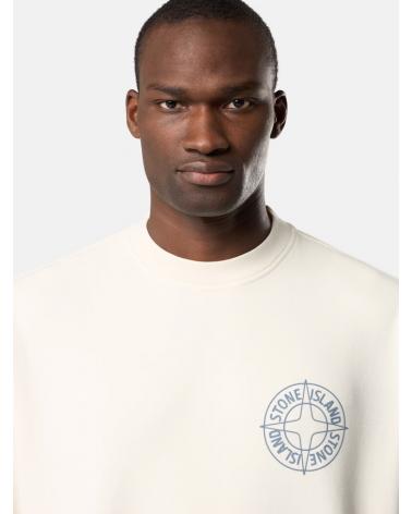 SWEAT STONE ISLAND  61000-01 0093 IMPRIME Outline Compass »IVOIRE