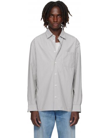  CHEMISE A.P.C. MALO RAYURES GRISES GRIS CLAIR