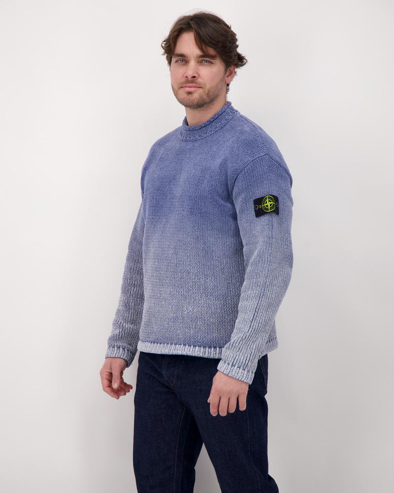 MAILLE STONE ISLAND COTTON CHENILLE DEGRADÉ PRINT-BLEU