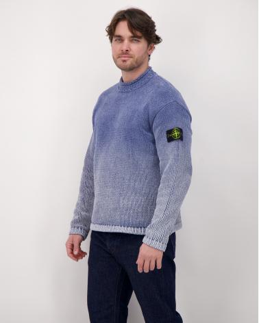 MAILLE STONE ISLAND COTTON CHENILLE DEGRADÉ PRINT-BLEU