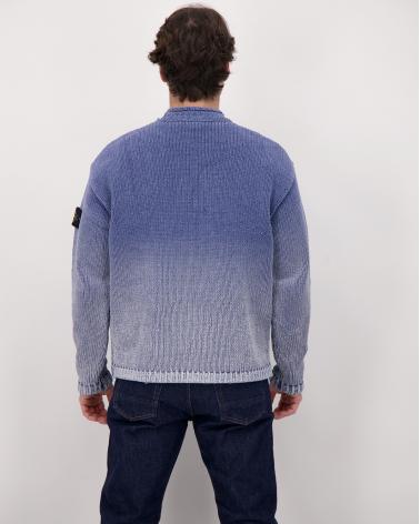 MAILLE STONE ISLAND COTTON CHENILLE DEGRADÉ PRINT-BLEU