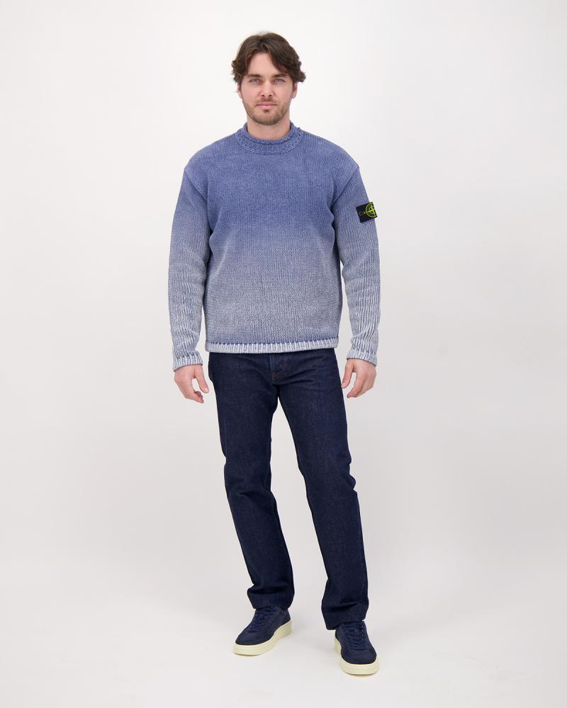 MAILLE STONE ISLAND COTTON CHENILLE DEGRADÉ PRINT-BLEU