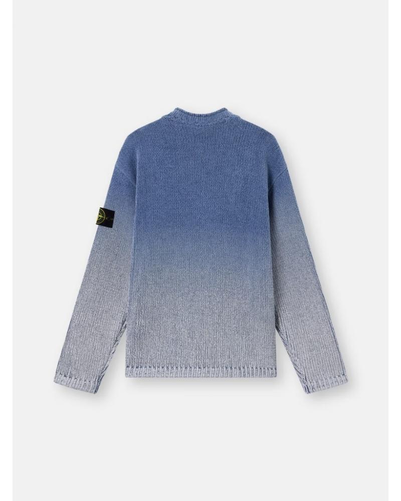 MAILLE STONE ISLAND COTTON CHENILLE DEGRADÉ PRINT-BLEU