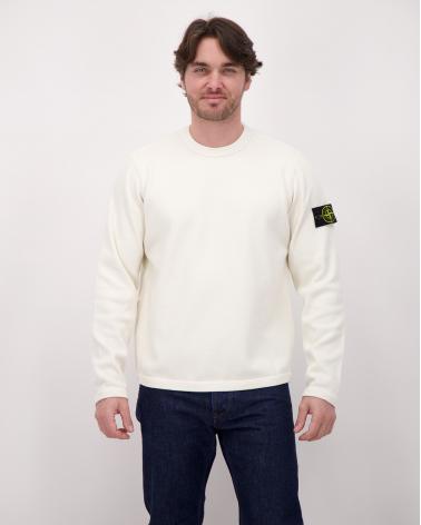 SWEAT  61000 11 0093  MESH STITCH ORGANIC COTTON FLEECE IVOIRE