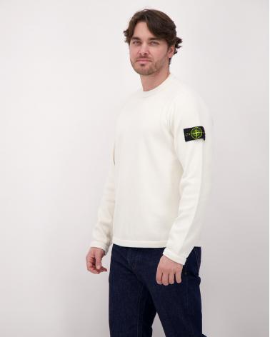 SWEAT  61000 11 0093  MESH STITCH ORGANIC COTTON FLEECE IVOIRE