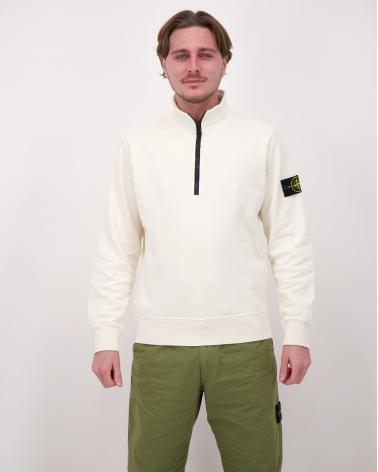 SWEAT  STONE ISLAND POLO DEMI ZIP 6100070 0093 IVOIRE