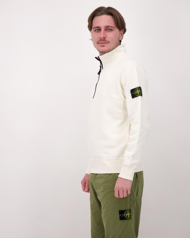 SWEAT  STONE ISLAND POLO DEMI ZIP 6100070 0093 IVOIRE