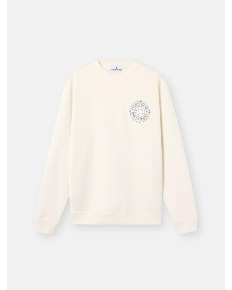 SWEAT STONE ISLAND  61000-01 0093 IMPRIME Outline Compass IVOIRE