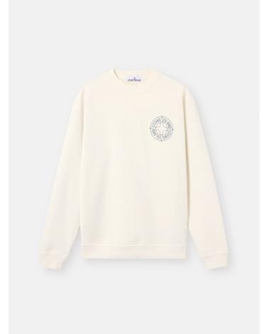 SWEAT STONE ISLAND  61000-01 0093 IMPRIME Outline Compass IVOIRE