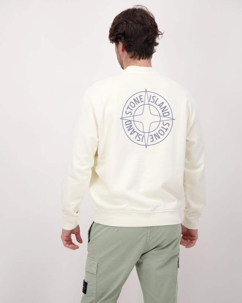 SWEAT STONE ISLAND  61000-01 0093 IMPRIME Outline Compass IVOIRE