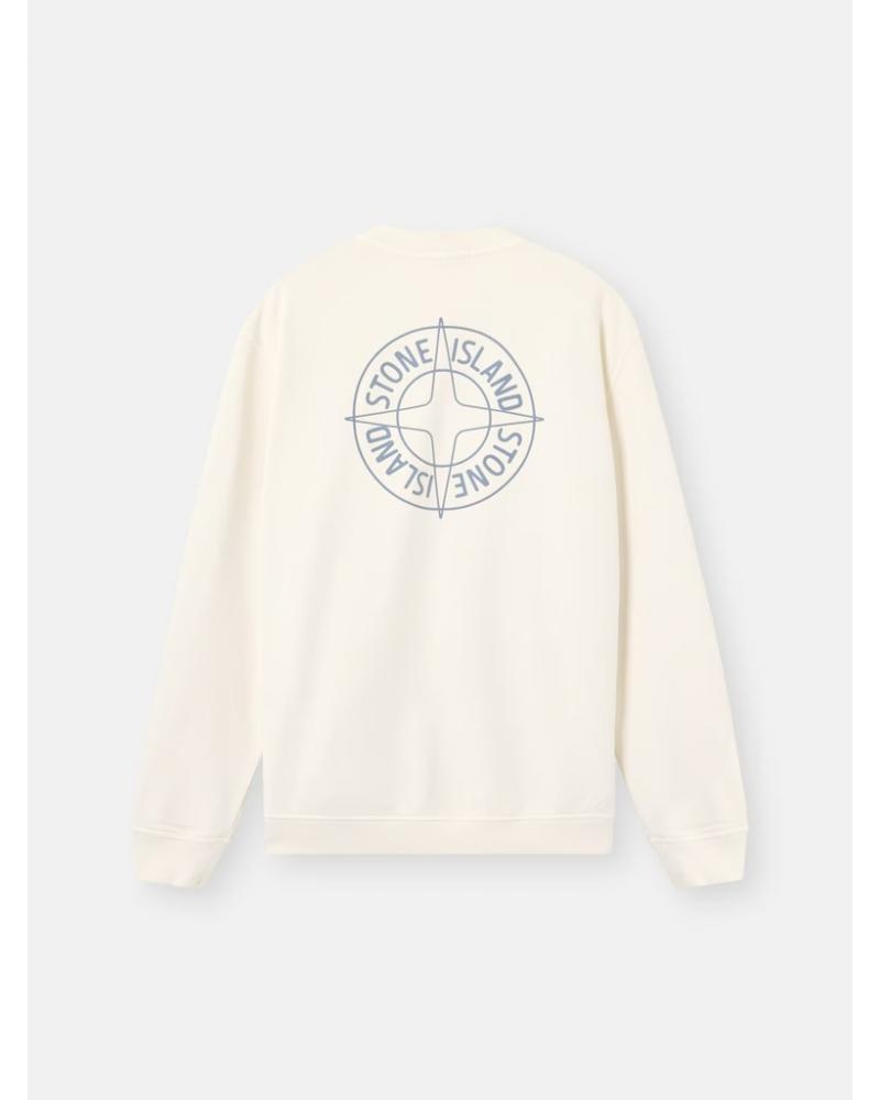 SWEAT STONE ISLAND  61000-01 0093 IMPRIME Outline Compass IVOIRE
