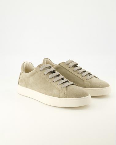 SNEAKERS EN CUIR VELOURS BEIGE