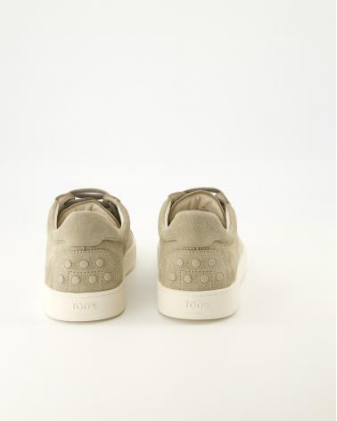 SNEAKERS EN CUIR VELOURS BEIGE