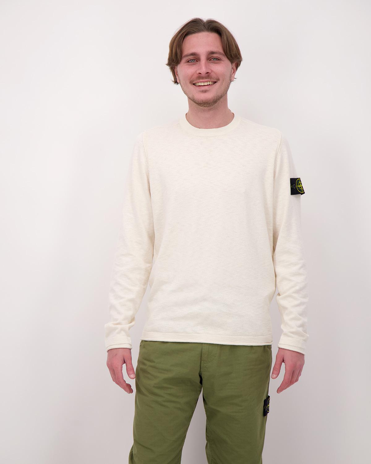 PULL COL ROND STONE ISLAND 5100052 0093 IVOIRE