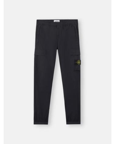 PANTALON STONE ISLAND31000310029 NOIR STRETCH COTTON TELA 'PARACADUTE' NOIR