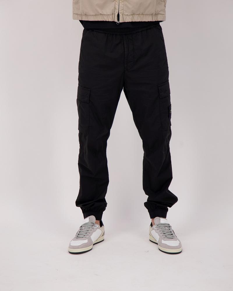 PANTALON STONE ISLAND31000310029 NOIR STRETCH COTTON TELA 'PARACADUTE' NOIR