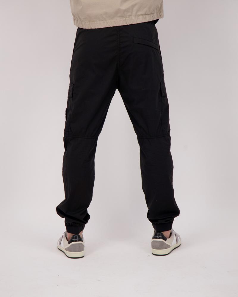 PANTALON STONE ISLAND31000310029 NOIR STRETCH COTTON TELA 'PARACADUTE' NOIR